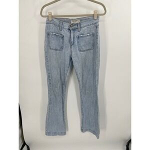 Gloria Jeans Light‎ Wash High Rise Flare Patch Pocket Denim Jeans 40/164
